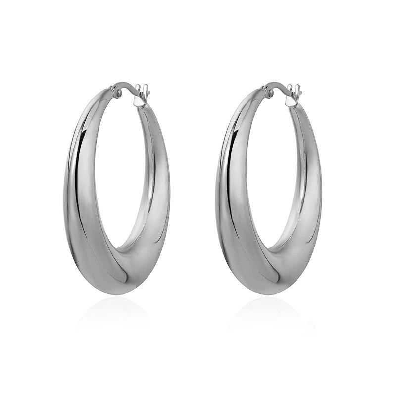 Female Ins Metal Circle Hoop Earrings