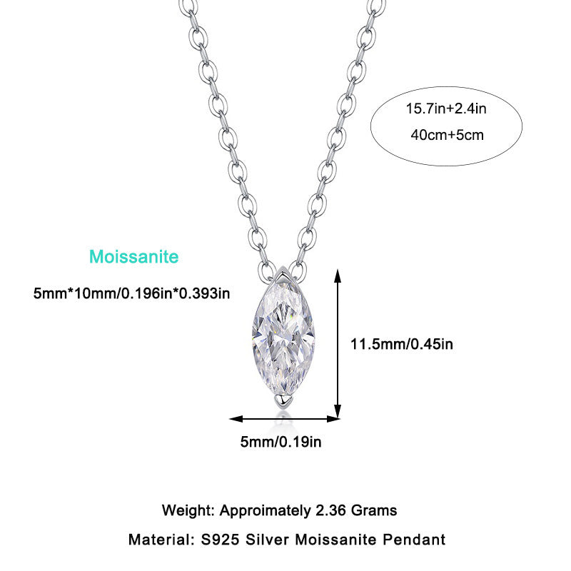 All-match Simple Leisure Fashion Moissanite Yis Style Horse Eye Pendant Necklace