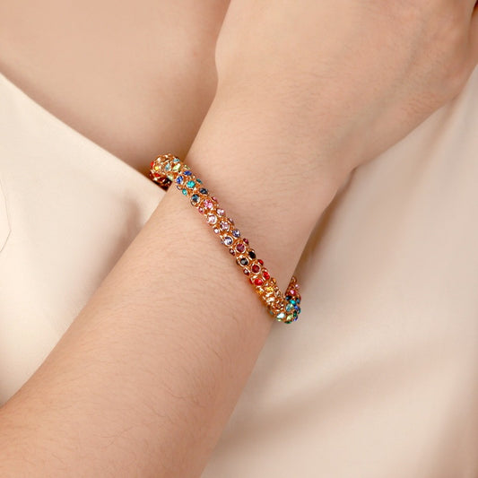Colorful Diamond Magnetic Buckle Niche Colorful Crystal Bracelet